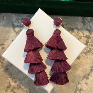 Bauble bar purple fringe tier earrings